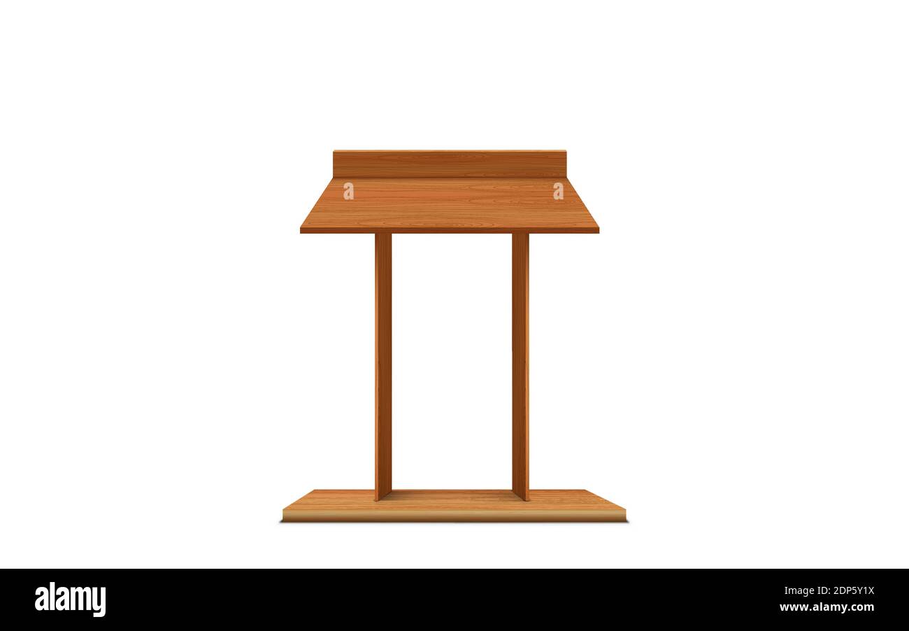 wooden announcement podium in the white studio room Stock Vector Image ...