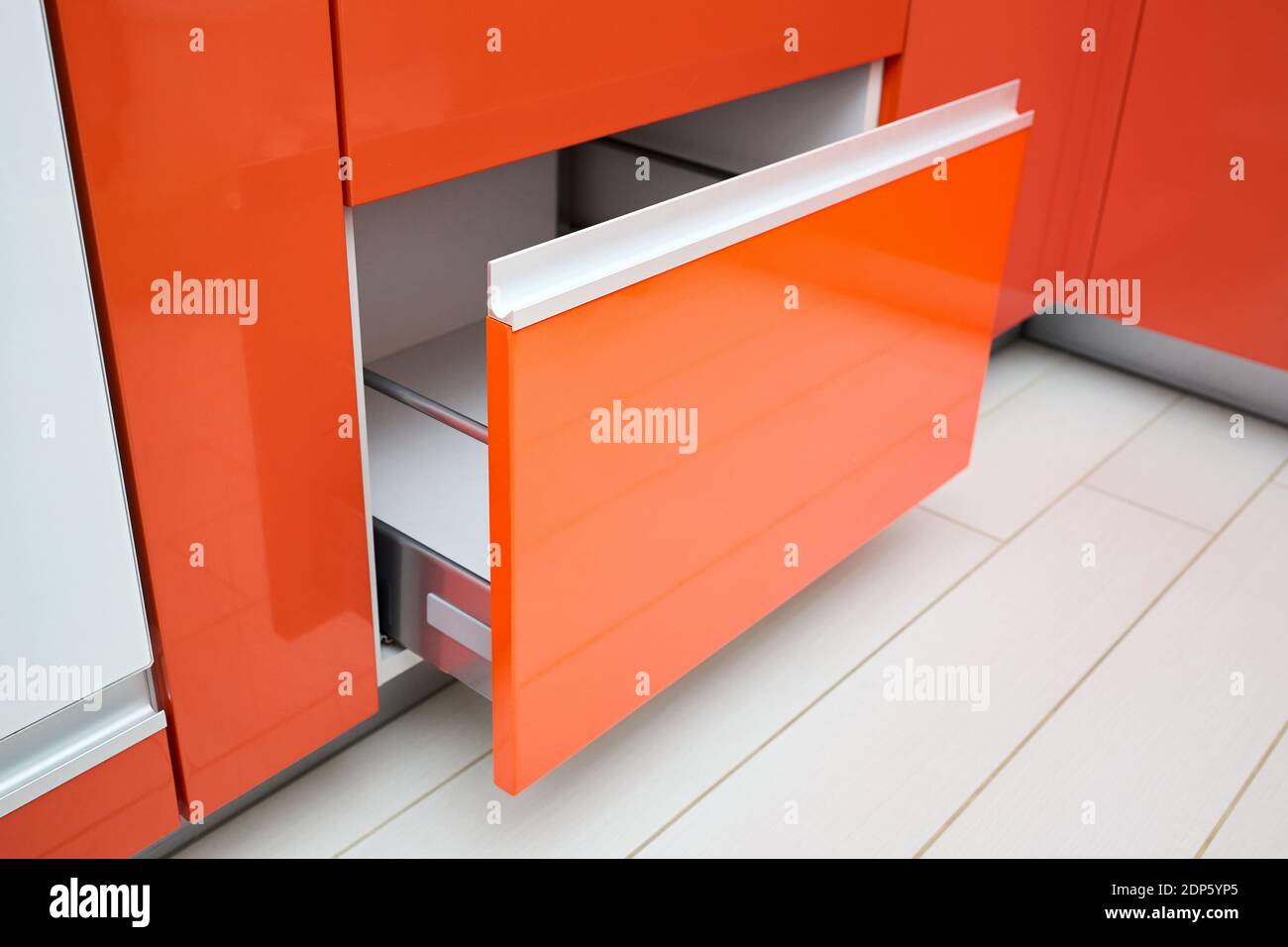 Upscale Maple Red kitchen drawer for plates or dishes shelf