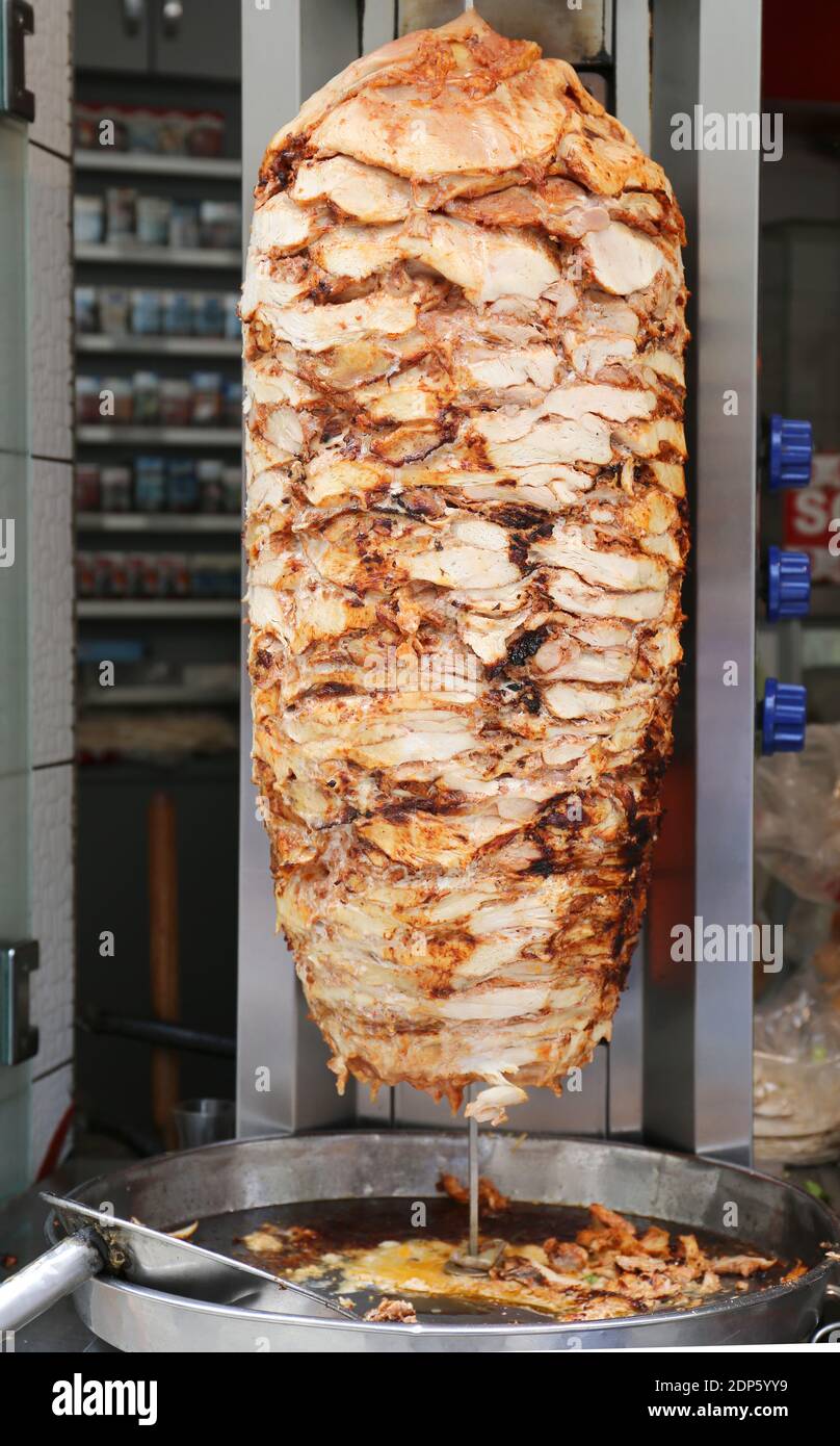 Turkish Chicken Doner Kebab in Istanbul,Turkey Stock Photo