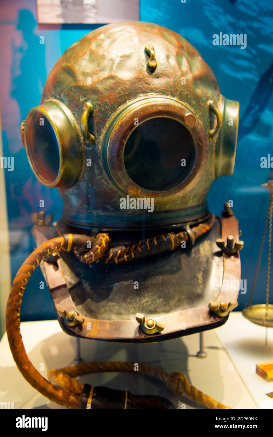 An Old Scuba Diving Helmet Stock Photo