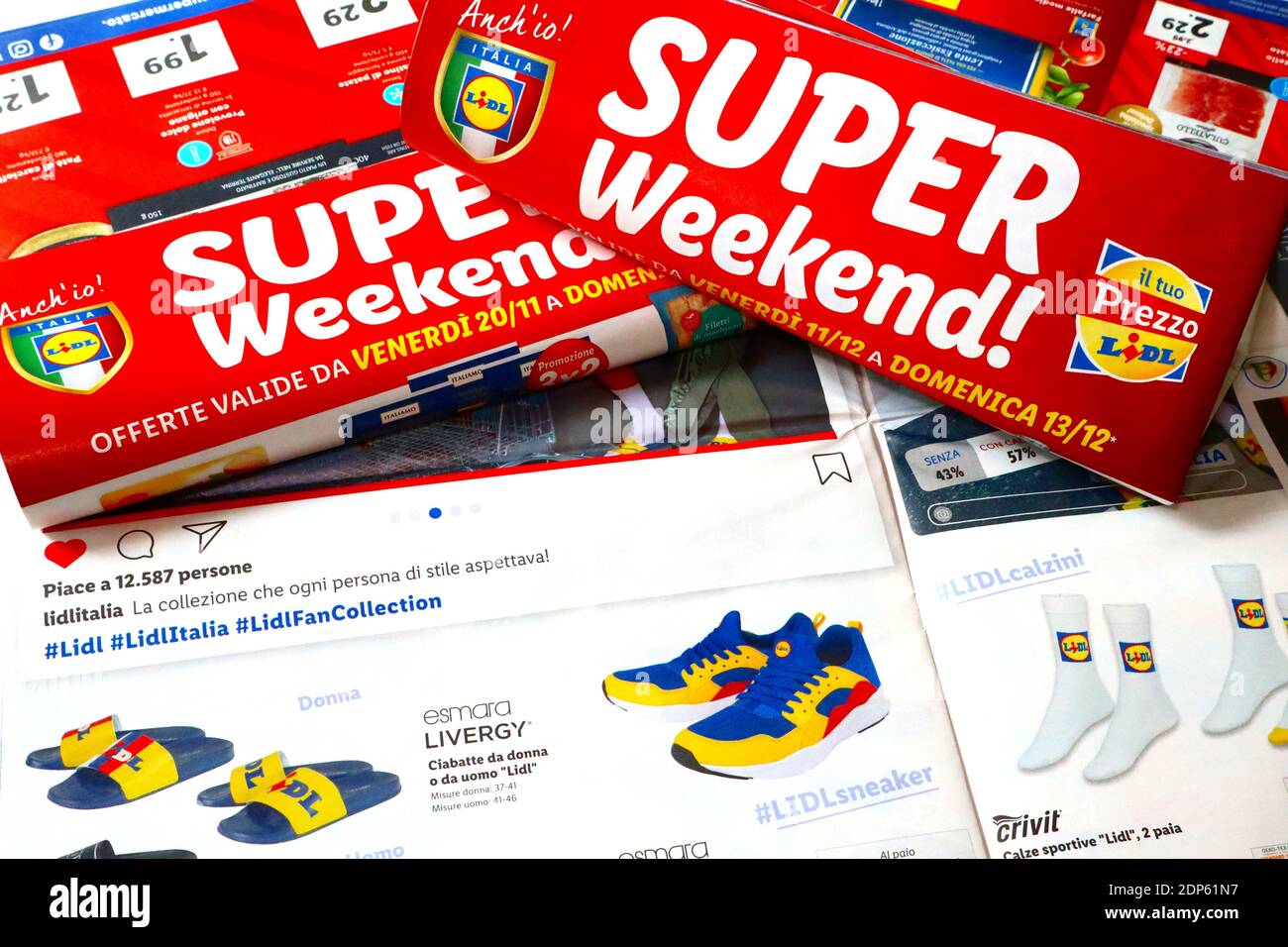 In this photo illustration a pair of shoes mit LIDL Logo on August