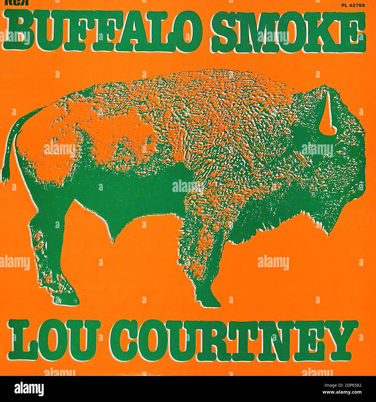 LOU COURTNEY BUFFALO SMOKE NORTHERN SOUL 12  LP  - Vintage Vinyl Record Cover Stock Photo
