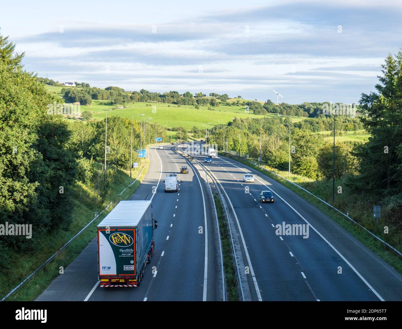 M66 motorway during Covid-19 lockdown Stock Photo