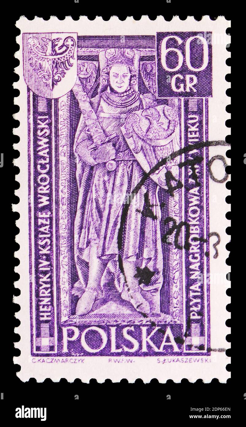 MOSCOW, RUSSIA - SEPTEMBER 15, 2018: A stamp printed in Poland shows ...