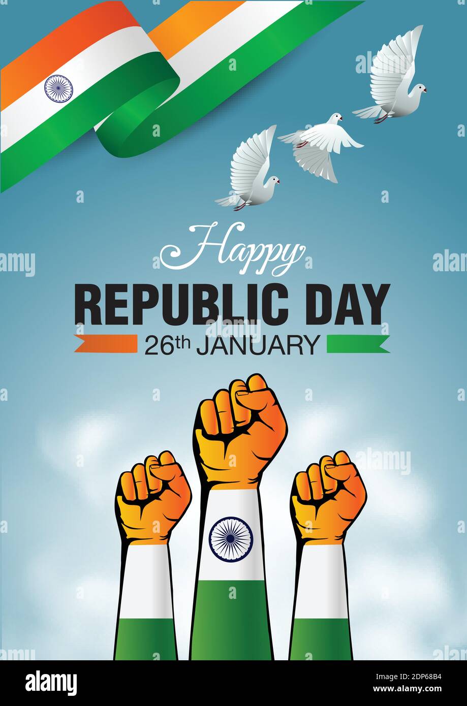 India happy republic day ,26th January Vector Illustration. Flag ...