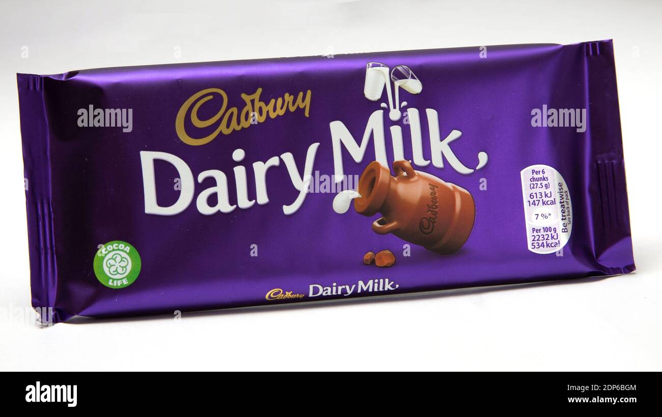 Cadbury Dairy Milk chocolate bar Stock Photo - Alamy