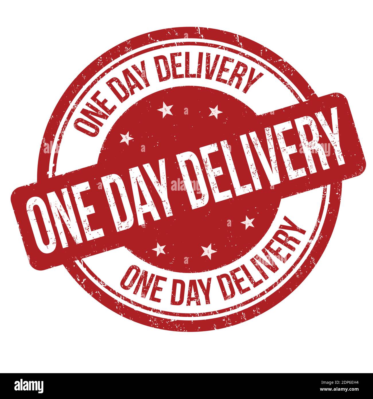 One day delivery grunge rubber stamp on white background, vector ...
