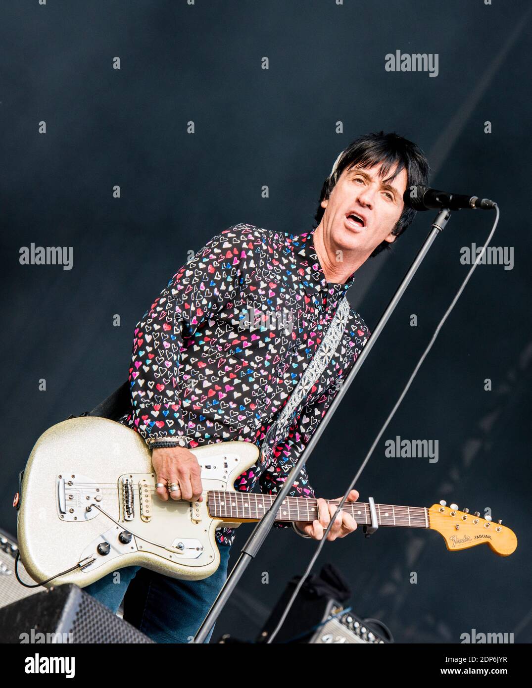 London, England, 25.05.2019. British singer and guitarist Johnny Marr performing live at the All Points East music festival at Victoria Park. Stock Photo