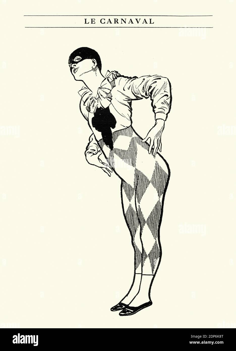 Harlequin costume from the Russian ballet Carnaval, a ballet based on the music of Robert Schumann's piano suite Carnaval, Op. 9 Stock Photo