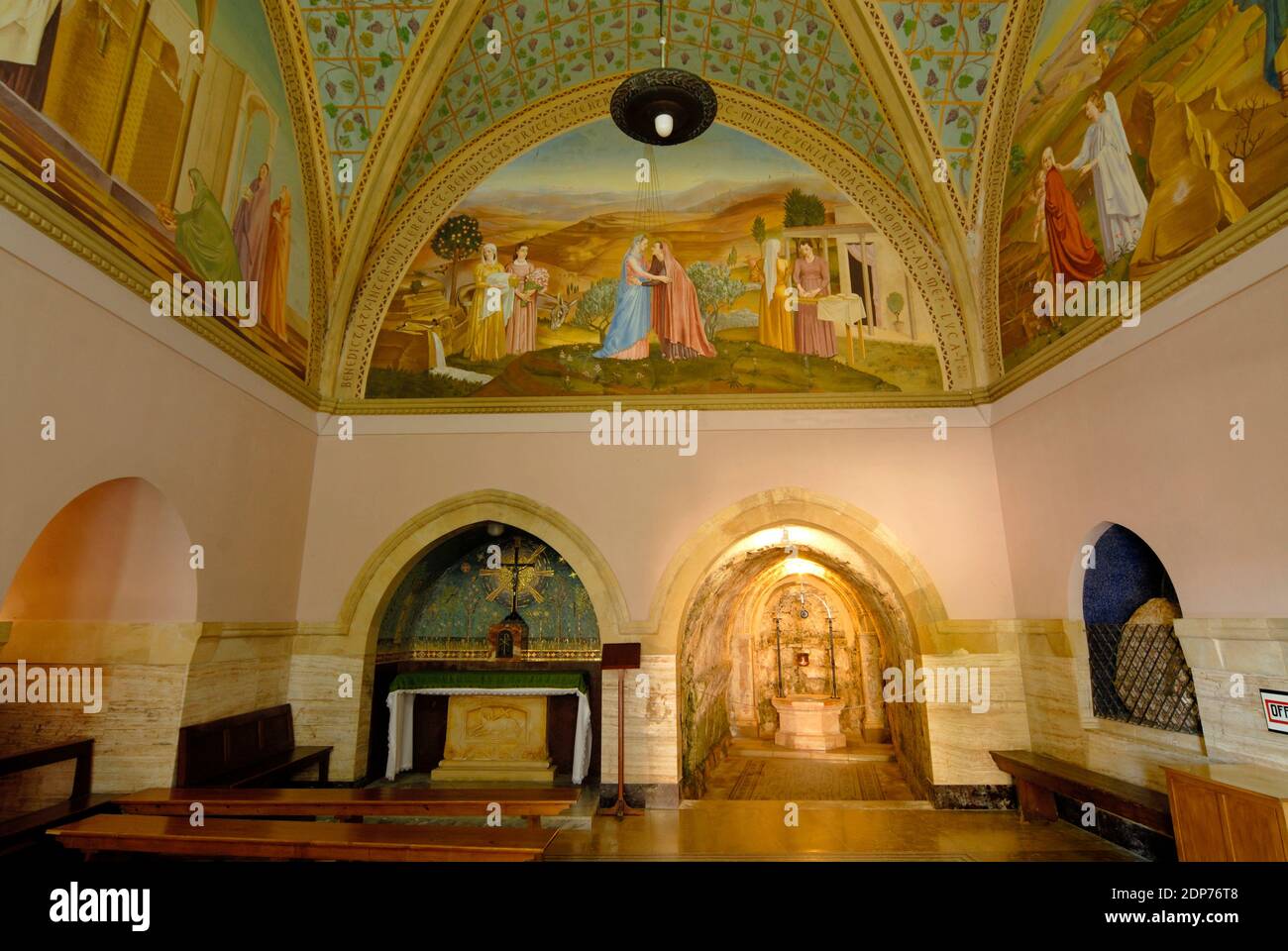 Ein Kerem, Jerusalem ,Interior of the Church of the Visitation, Israel Stock Photo