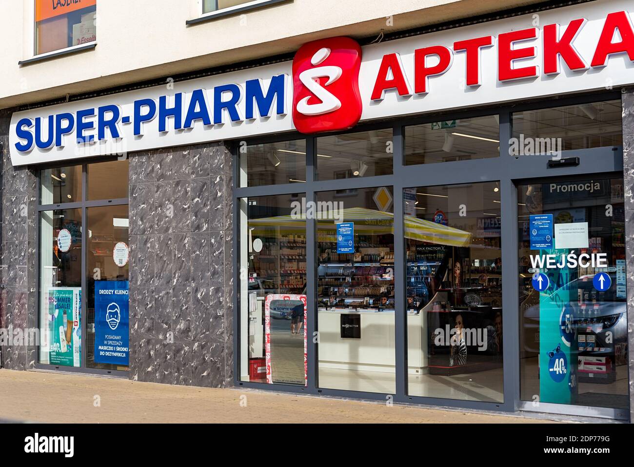 Legionowo, Poland - July 9, 2020: Super-Pharm pharmacy, drug store in the  city. View of the street and shops Stock Photo - Alamy