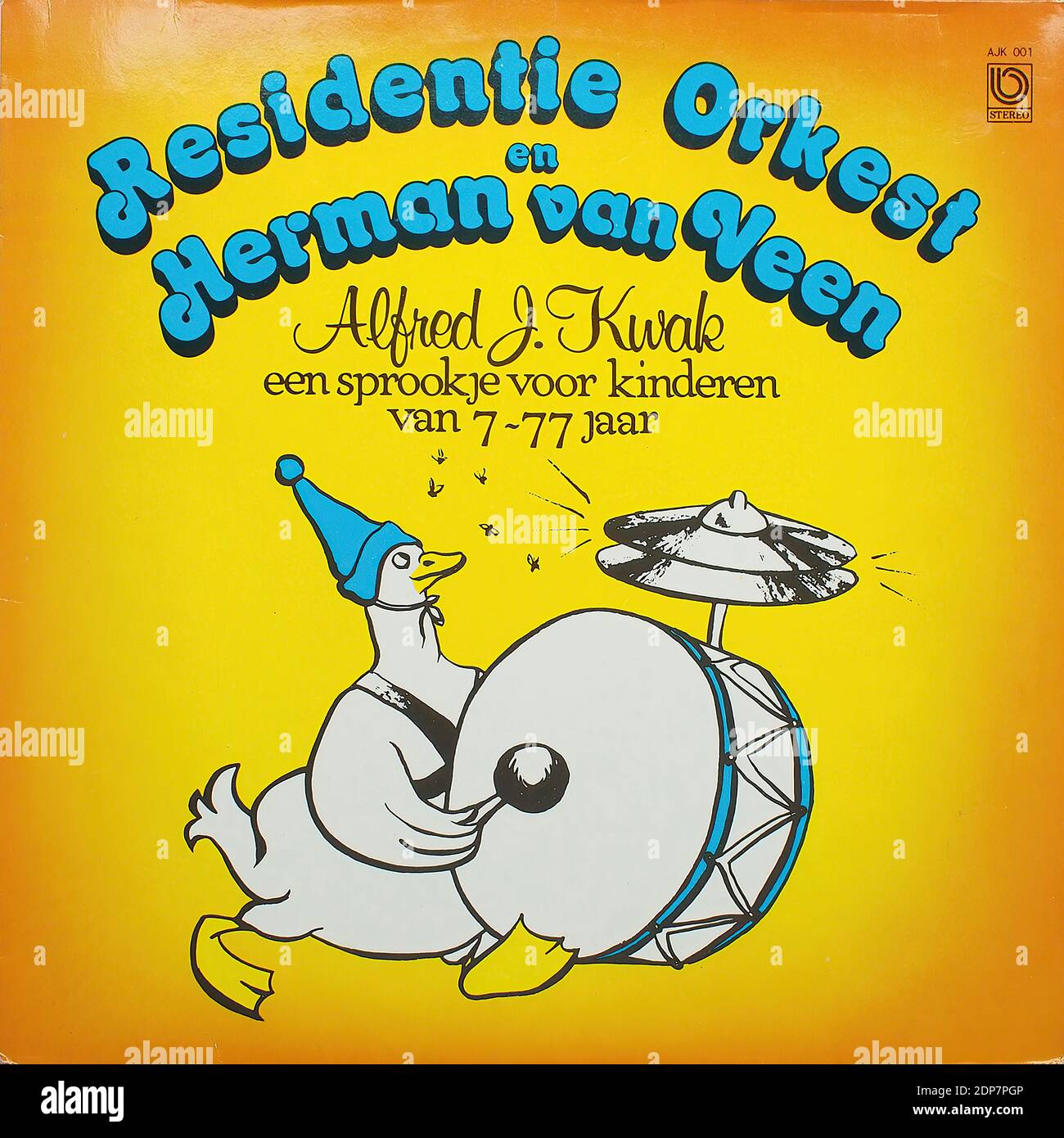 Residentie Orkest en Herman van Veen - Alfred J. Kwak, een sprookje voor kinderen van 7-77 jaar  - Vintage vinyl album cover Stock Photo