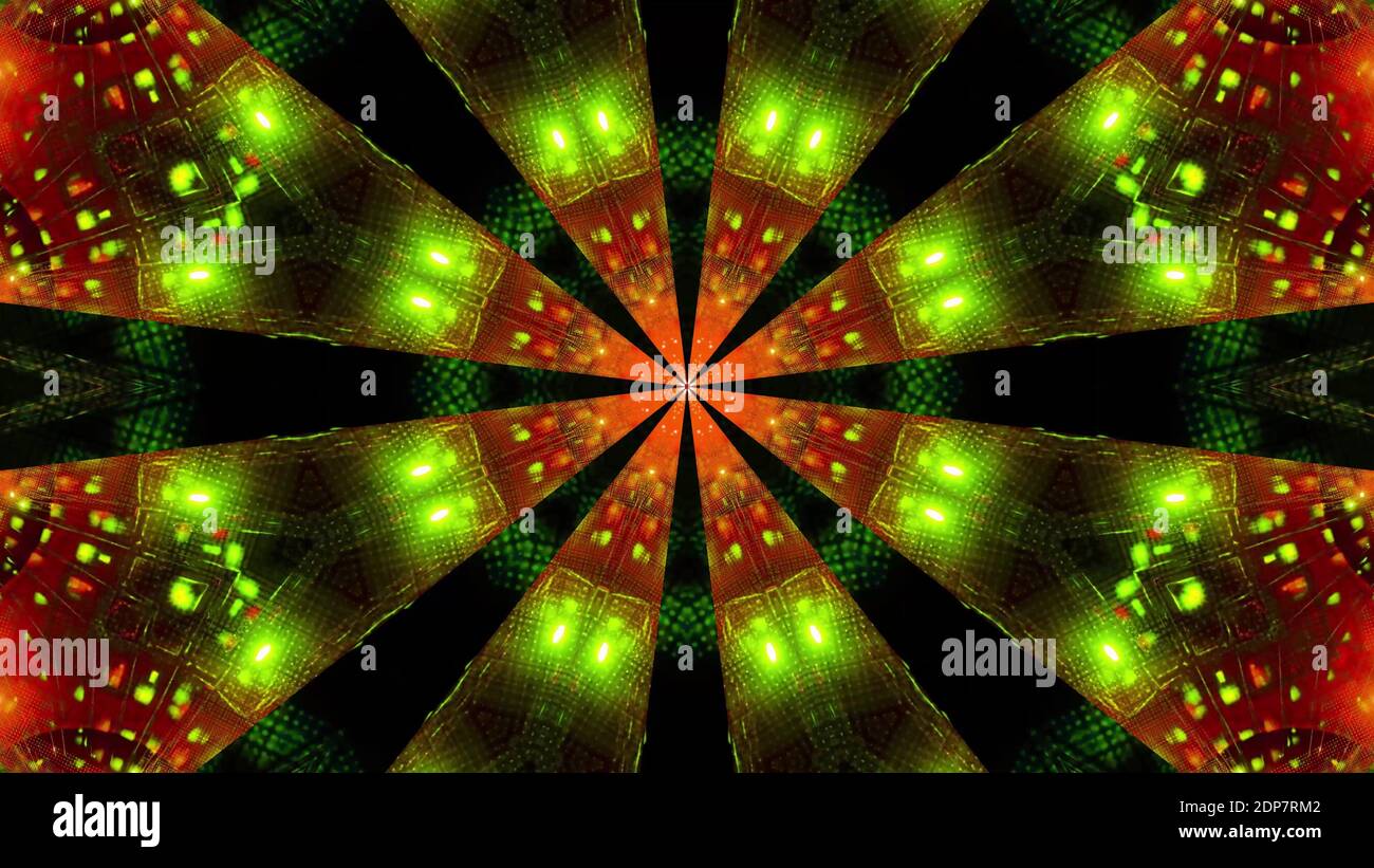 Green Red Blinking kalaidoscope 3d illustration background wallpaper Stock Photo