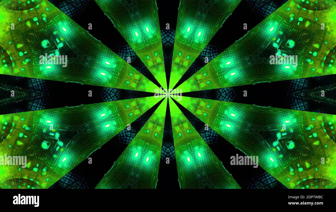Green blue Blinking kalaidoscope 3d illustration background wallpaper Stock Photo