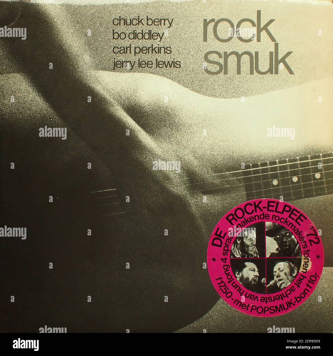 Rock Smuk - De Rock-Elpee 1972 - Chuck Berry, Bo Diddley, Carl Perkins, Jerry Lee Lewis - Vintage vinyl album cover Stock Photo