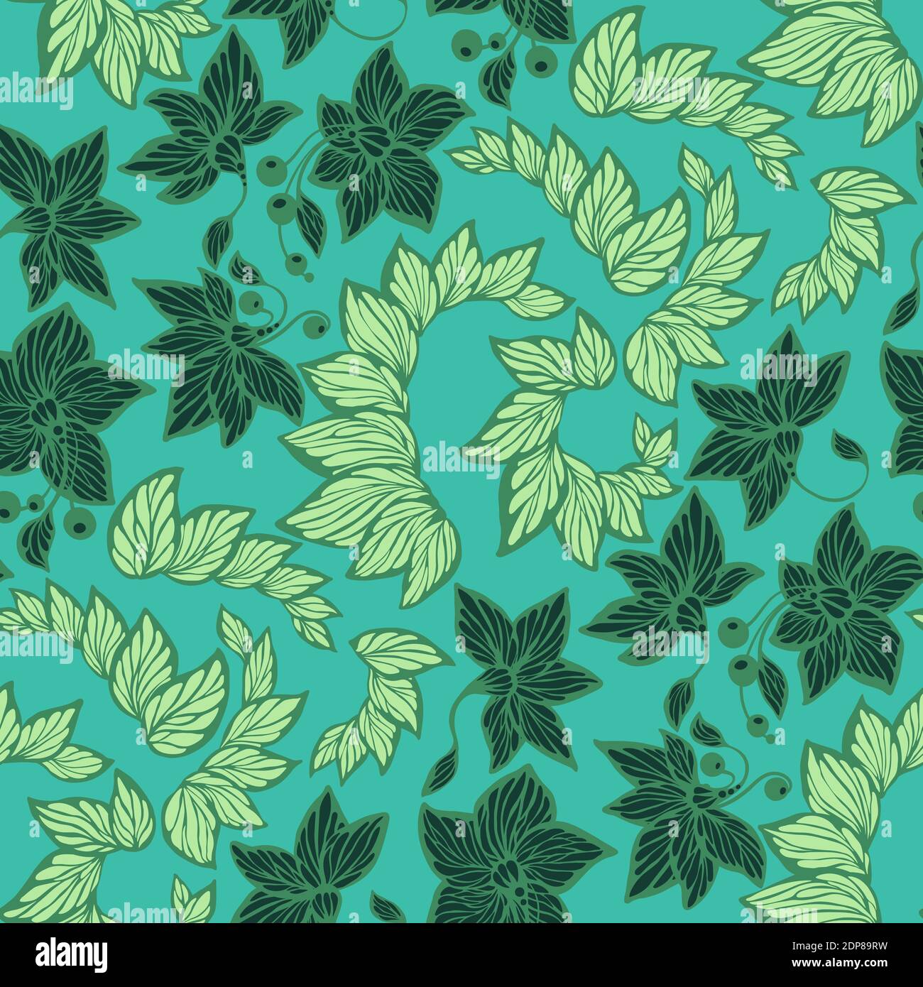 Seamless floral pattern in vector graphic in dark and light stripes ...