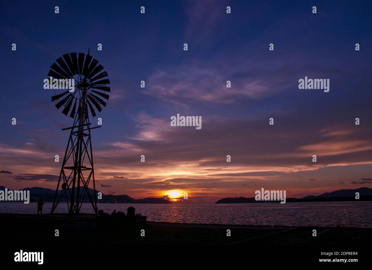 Golden Hour At The Windmill Stock Photo Alamy