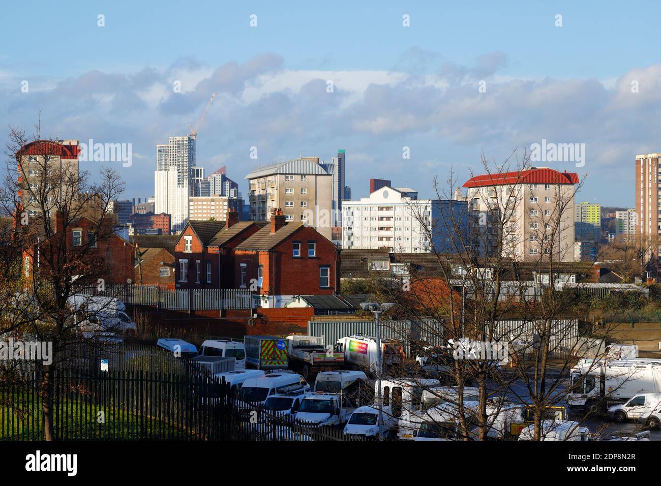 A view from the Burmantofts area of Leeds,looking towards Altus House which is the new tallest