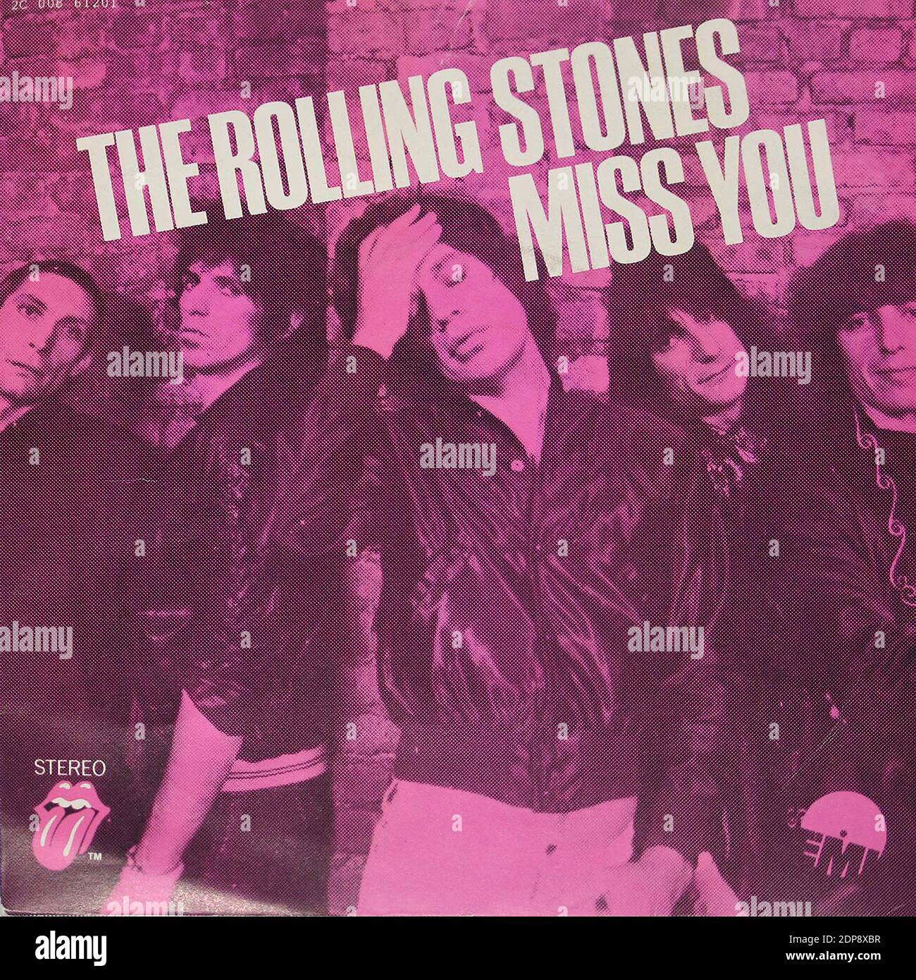 Rolling Stones Miss You   Far Away Eyes 7  Single - Vintage Vinyl Record Cover Stock Photo