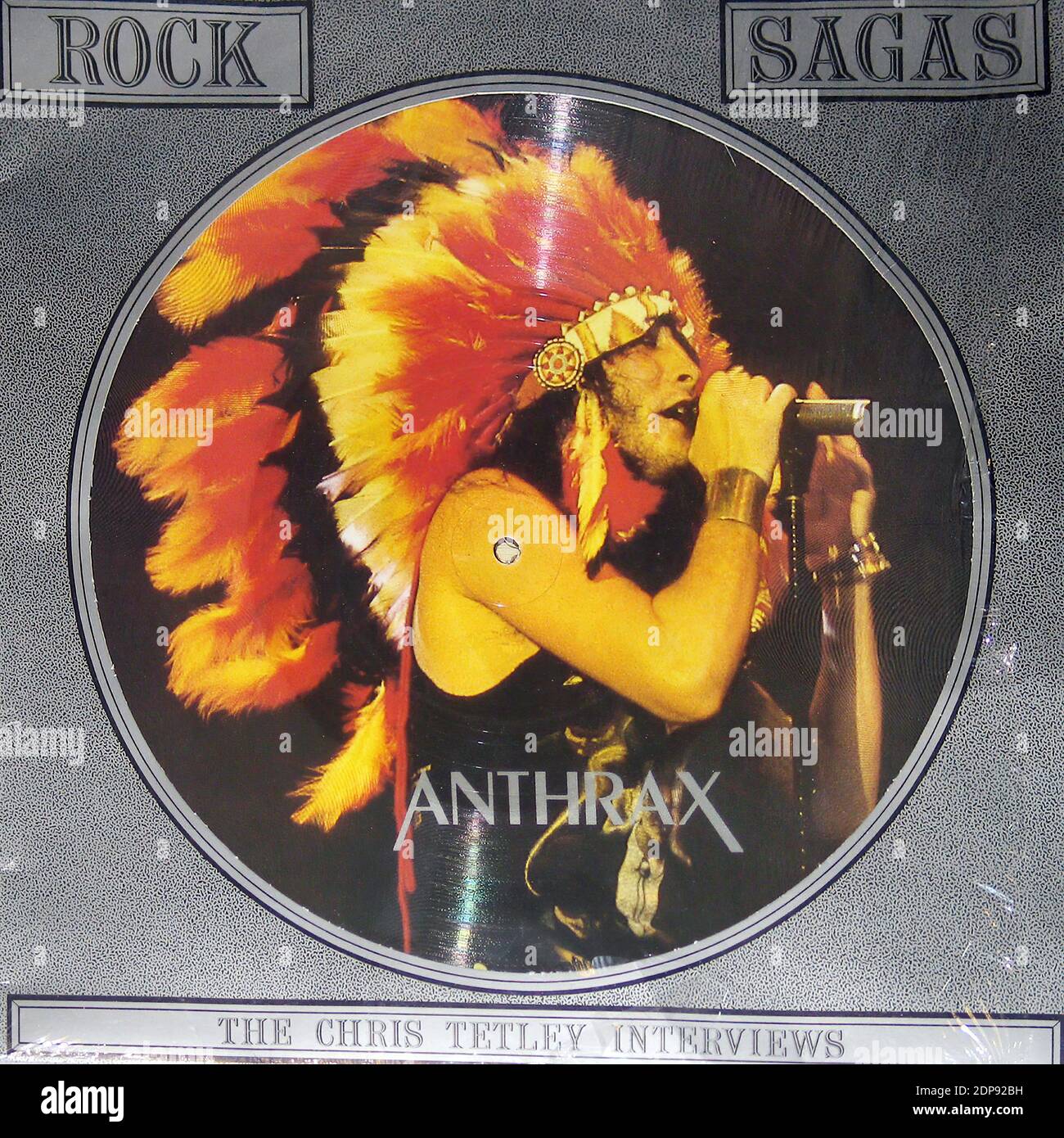 Anthrax Chris Tetley Interview Rock Sagas Picture Disc  - Vintage Vinyl Record Cover Stock Photo