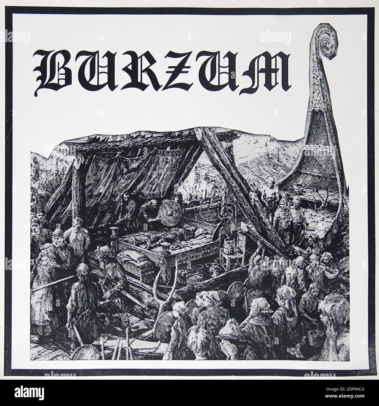 Burzum Demo LP Vynil Maniac records 0 1992  - Vintage Vinyl Record Cover Stock Photo