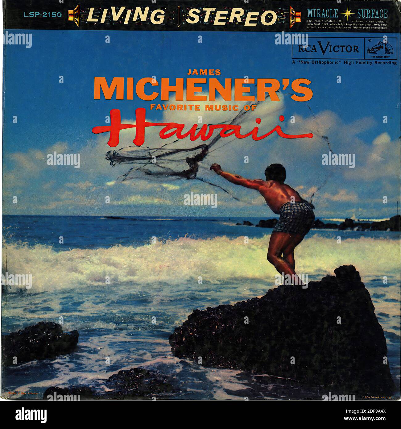 James Michener's Favorite Music of Hawaii Vintage Record Cover Stock