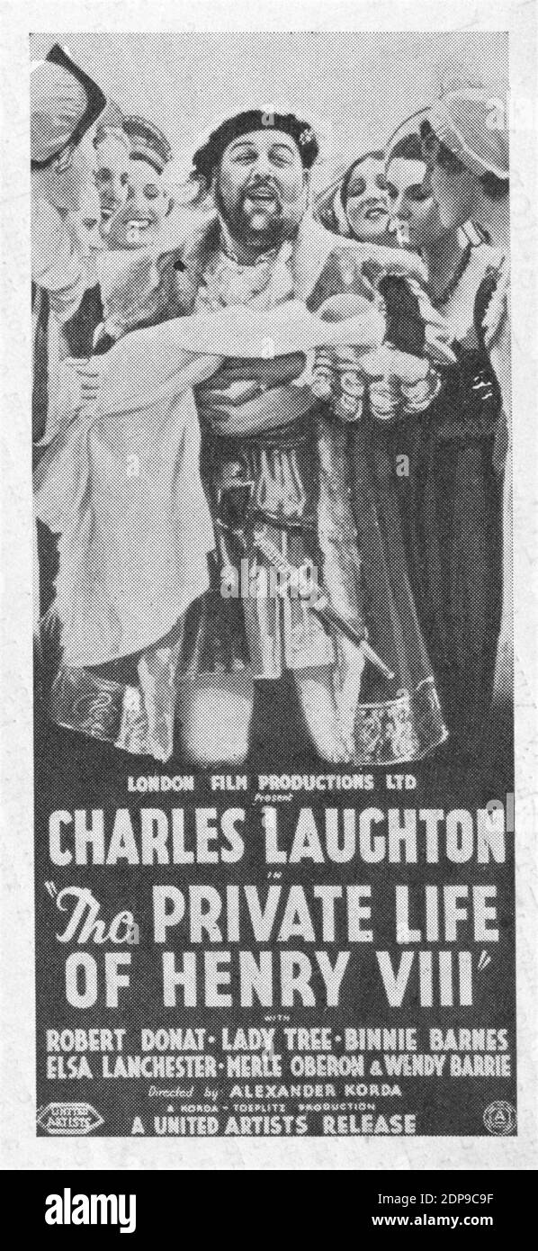 CHARLES LAUGHTON holding baby with Ladies-in-Waiting in THE PRIVATE LIFE OF HENRY VIII 1933 director ALEXANDER KORDA story and dialogue Lajos Biro and Arthur Wimperis costume design John Armstrong producers Alexander Korda and Ludovico Toeplitz  London Film productions / United Artists Stock Photo