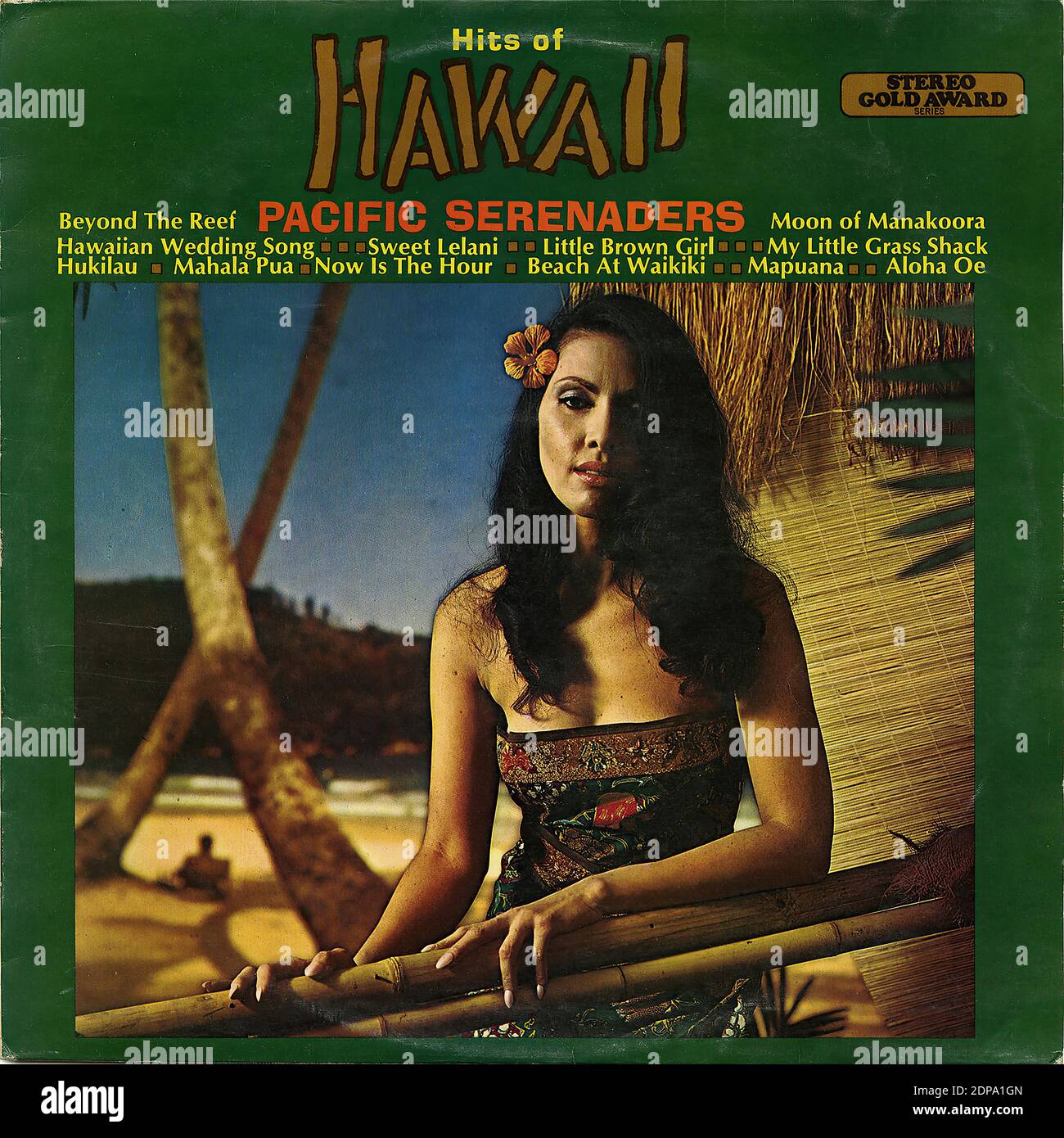 Hits of Hawaii Vintage Record Cover Stock Photo Alamy