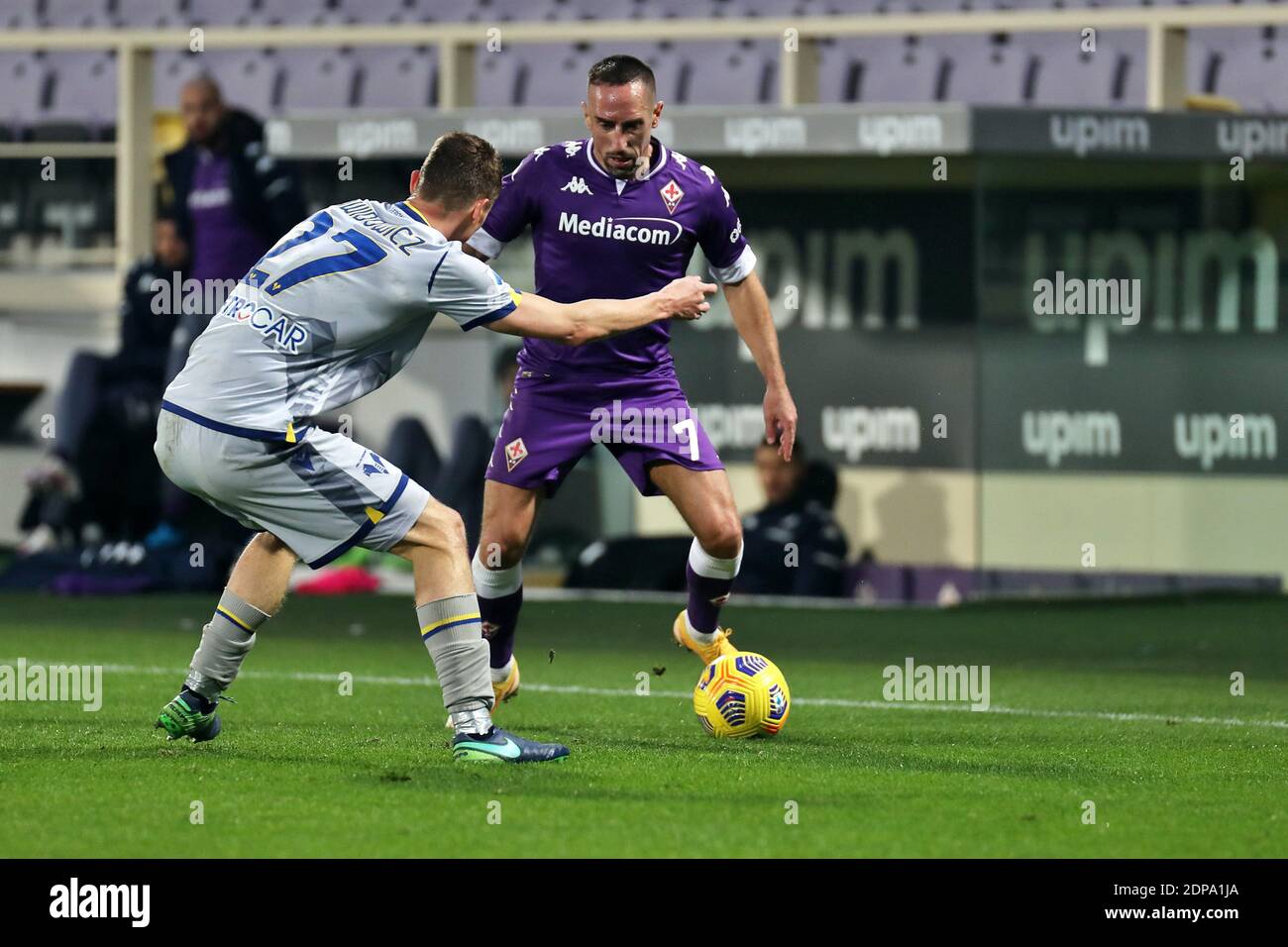 Franck Ribery Acf Fiorentina Pawel Dawidowicz Hellas Verona During The Serie A Soccer Match Between Afc Fiorentina Hellas Verona Stadio Artemio Franchi On December 19 2020 In Florence Italy Lm Stock Photo Alamy