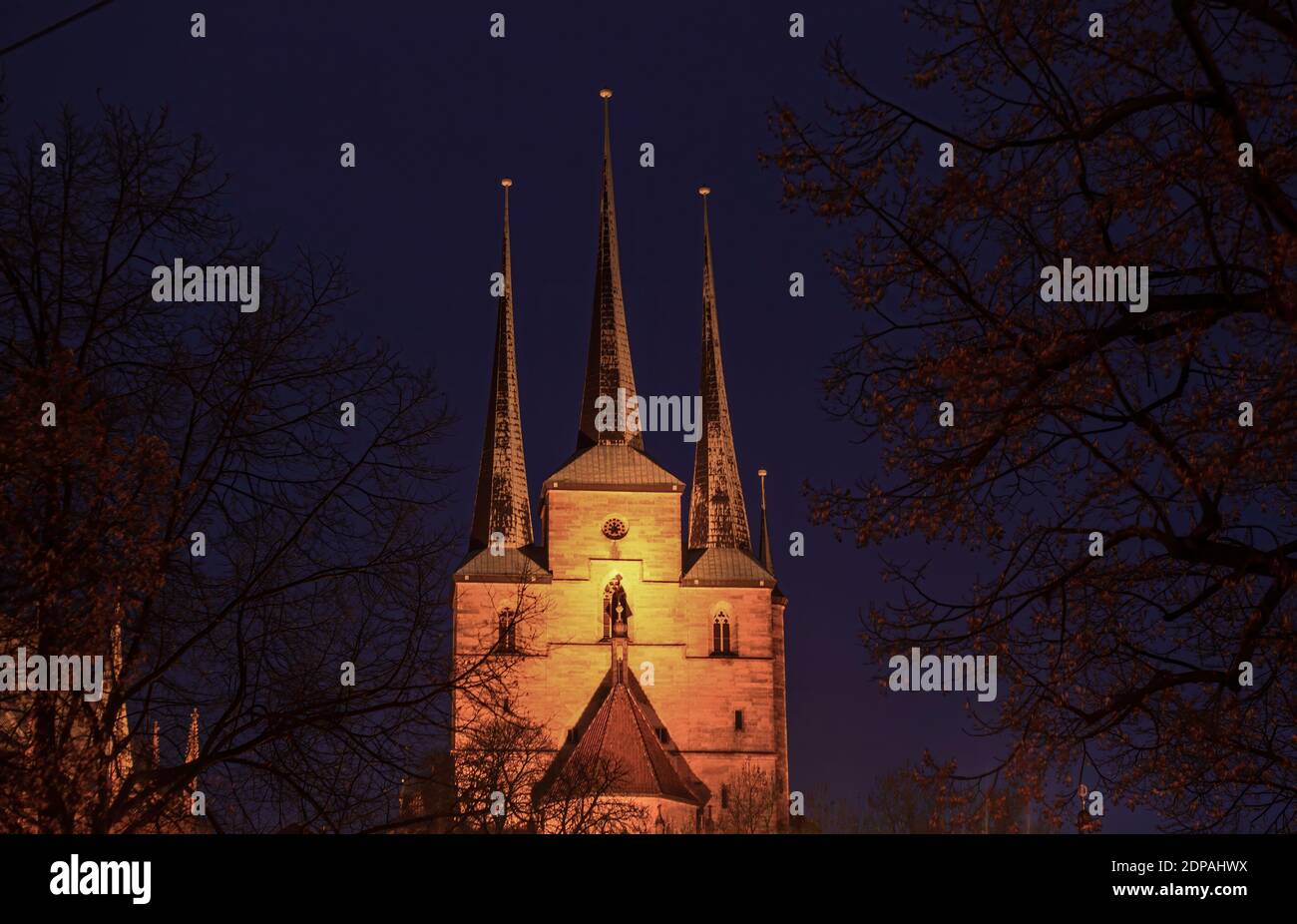Severikirche am Domberg, Erfurt, Thuringia, Germany  /  Severikirche am Domberg, Erfurt, Thüringen, Deutschland Stock Photo