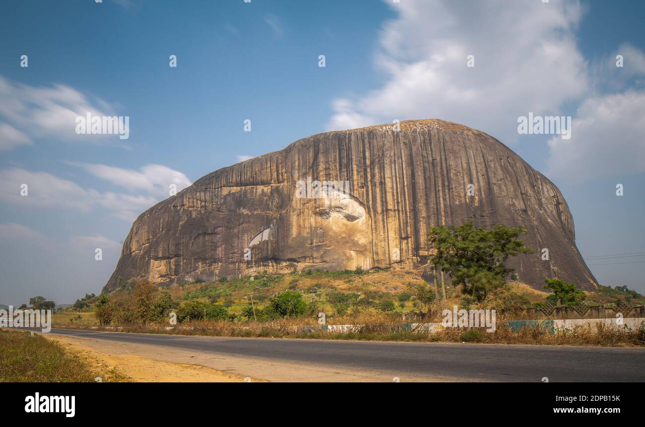 Zuma Rock, Located In Niger State Of Nigeria. Not Far From Abuja Stock