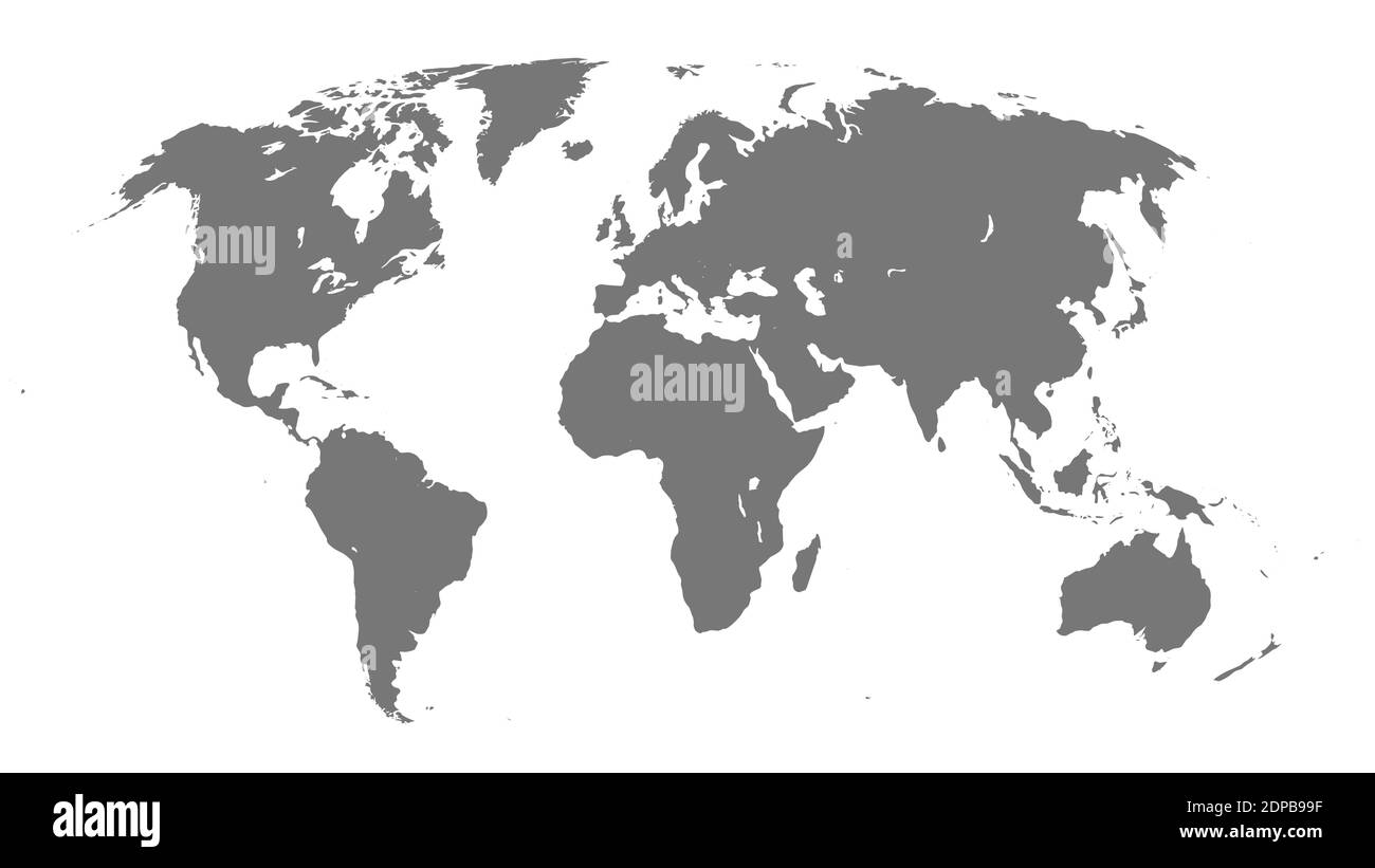 World Map Vector Illustration on White Isolated Background. Flat Blank world map. Eps 10 Stock Vector