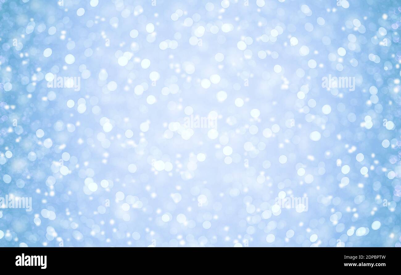 Blue bright bokeh background with large copy-space Stock Photo