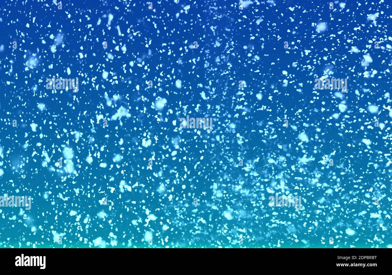 Art falling snow on the blue background Stock Photo - Alamy