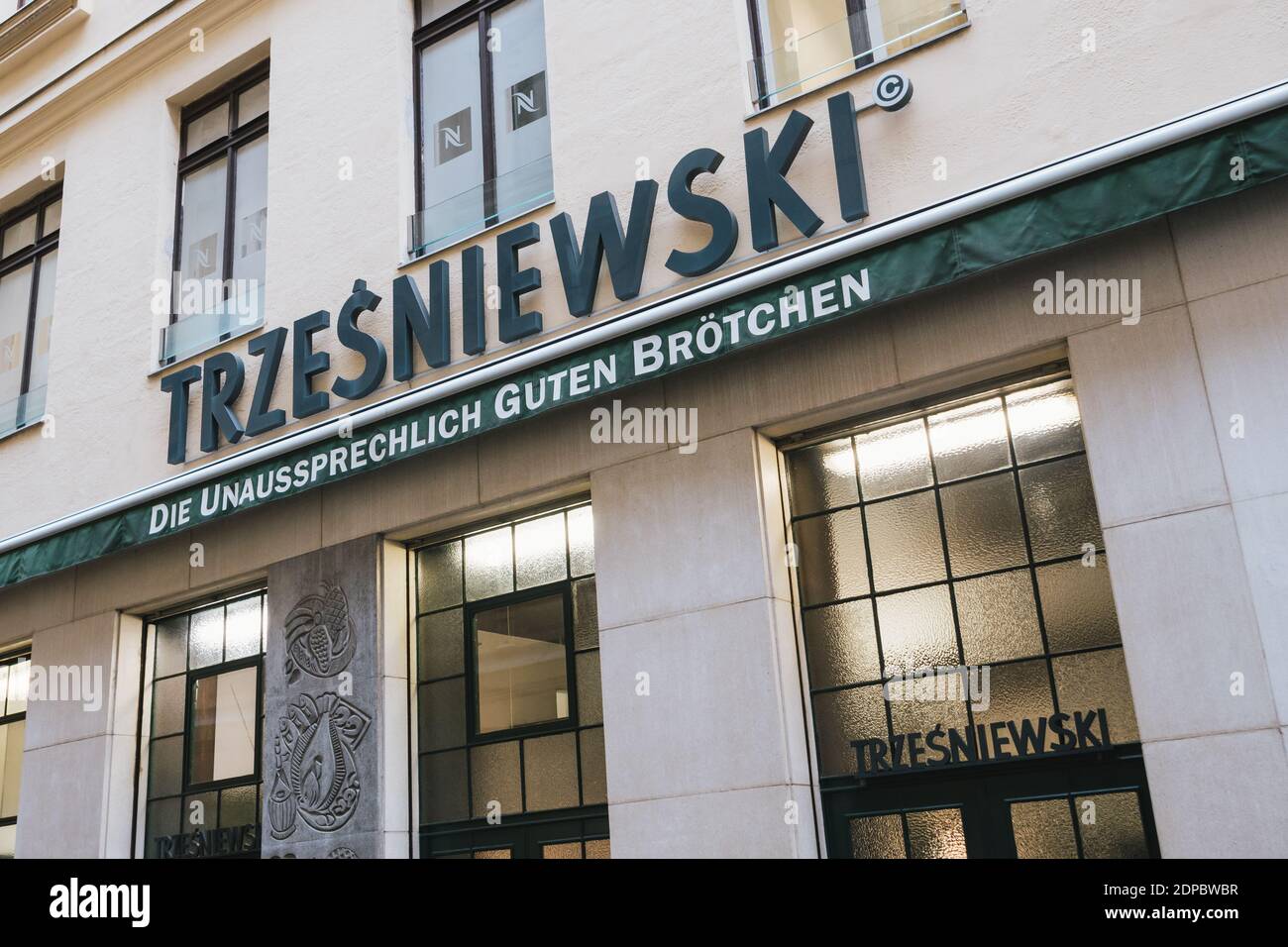 Vienna, Austria - Decembter 19 2020: Trzesniewski Buffet Snack Bar serving Traditional Sandwiches. Stock Photo