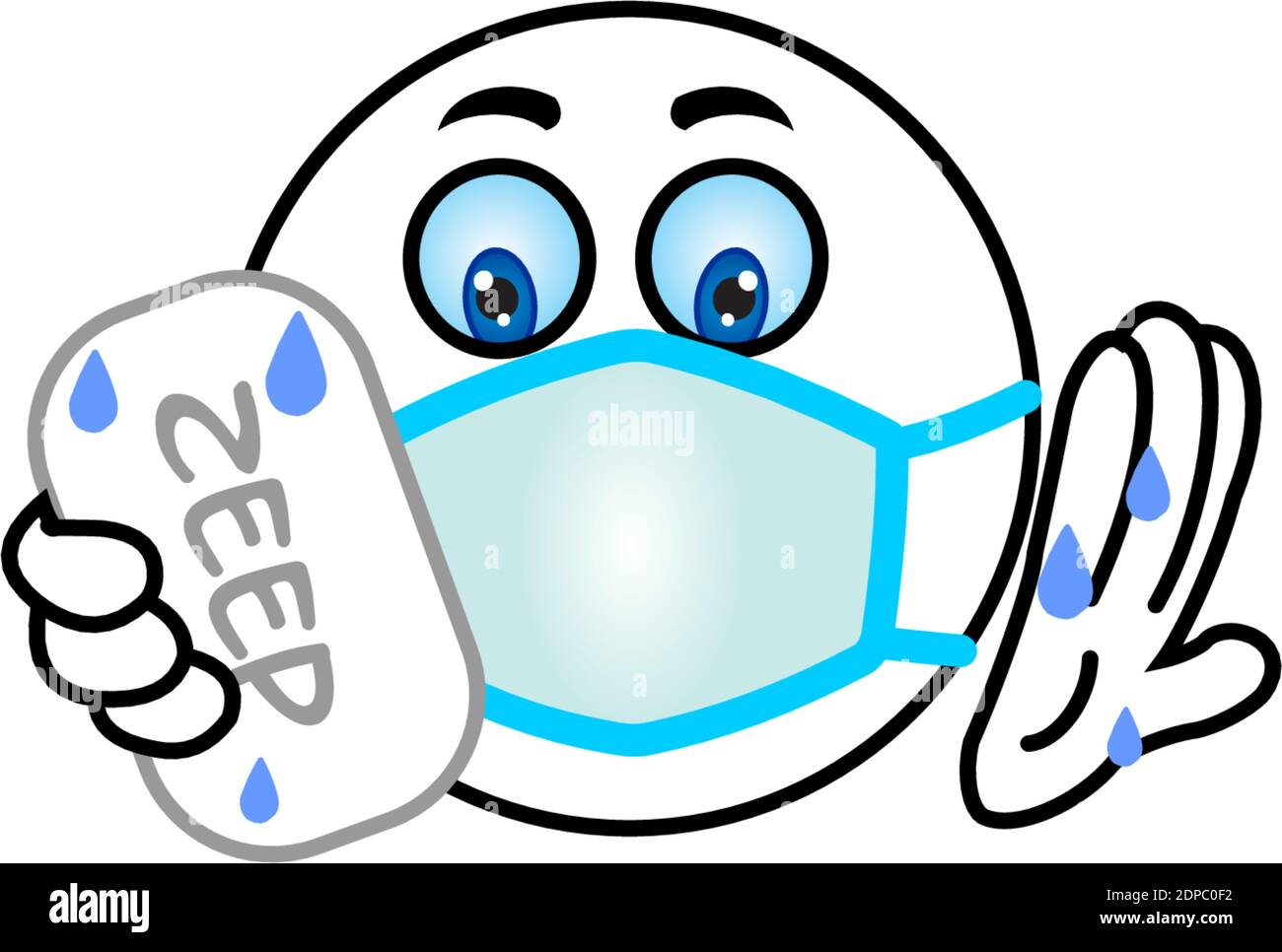 Wash your hands with soap with mouthcap on is time the pandemic or covid 19 but put a mouth cap on Stock Vector