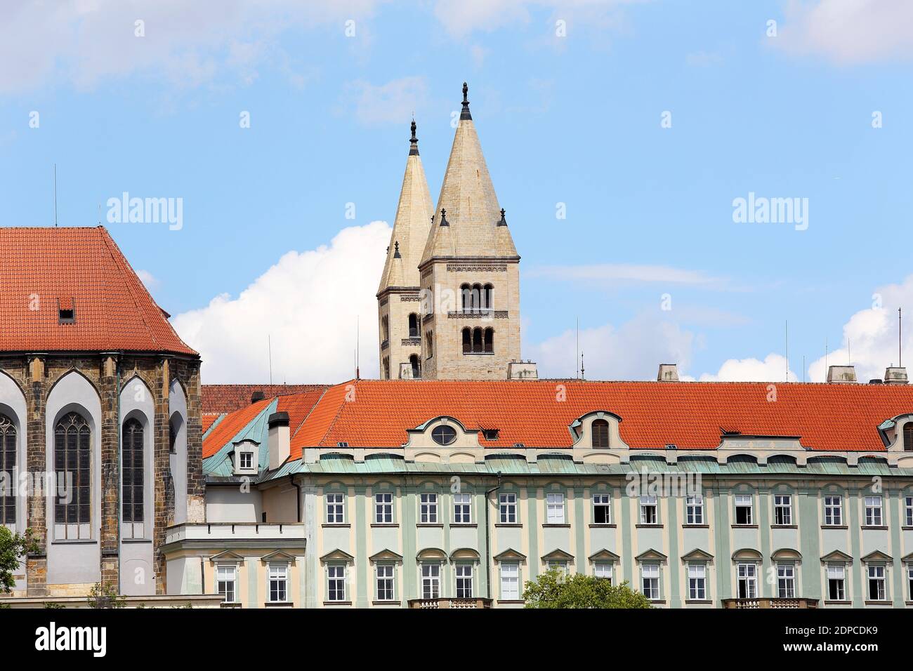 St George's Basilica (Bazilika Sv. Jiří), Prague Castle, Prague, Czech Republic, Hradčany Stock Photo