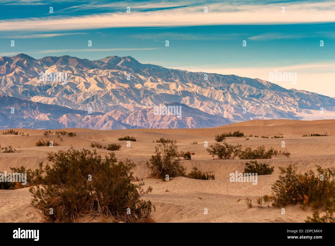 Scenic desert landscape at sunset, Death Valley National Park, California, USA Stock Photo