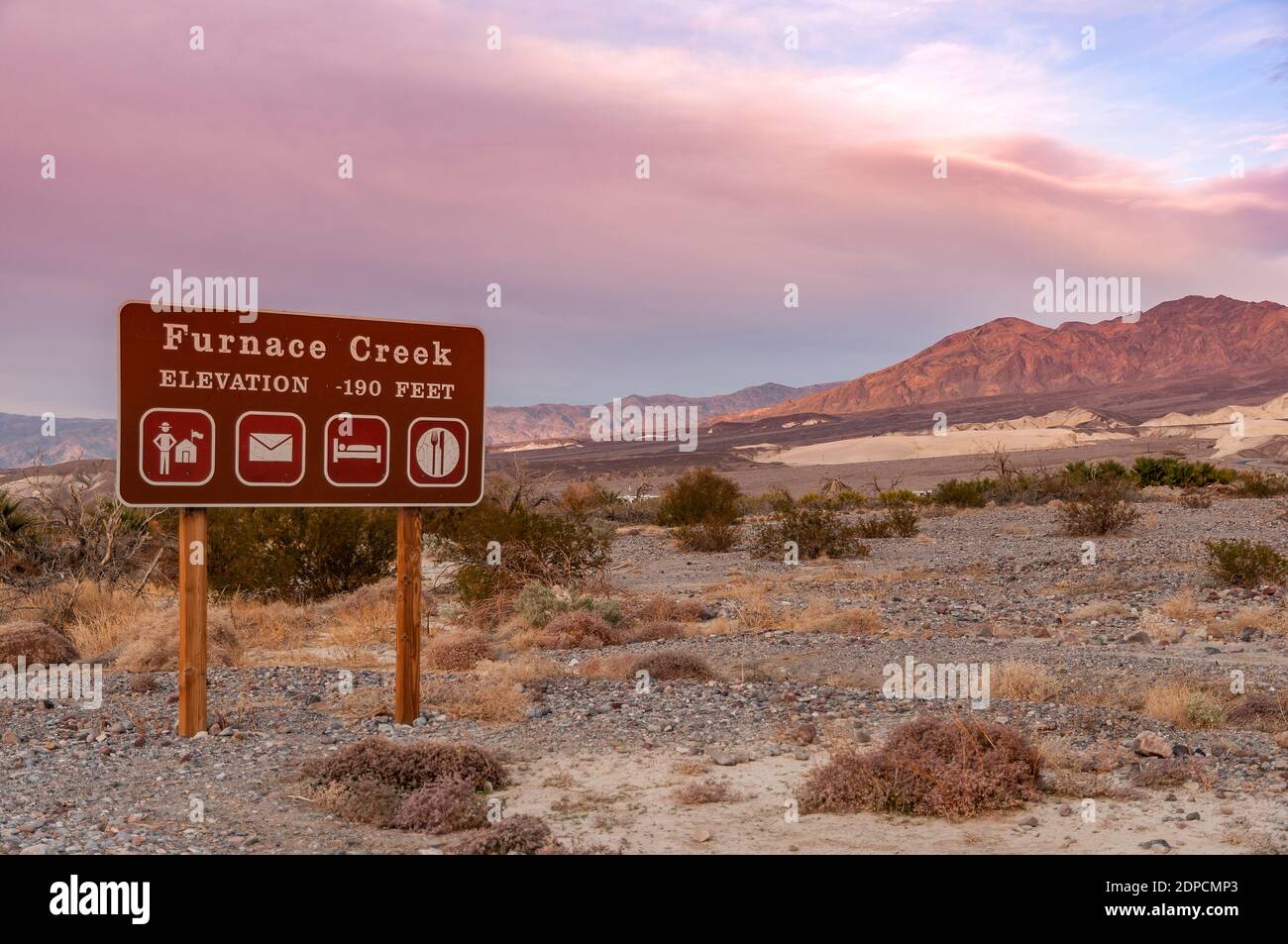 Furnace creek elevation 190 feet hires stock photography and images