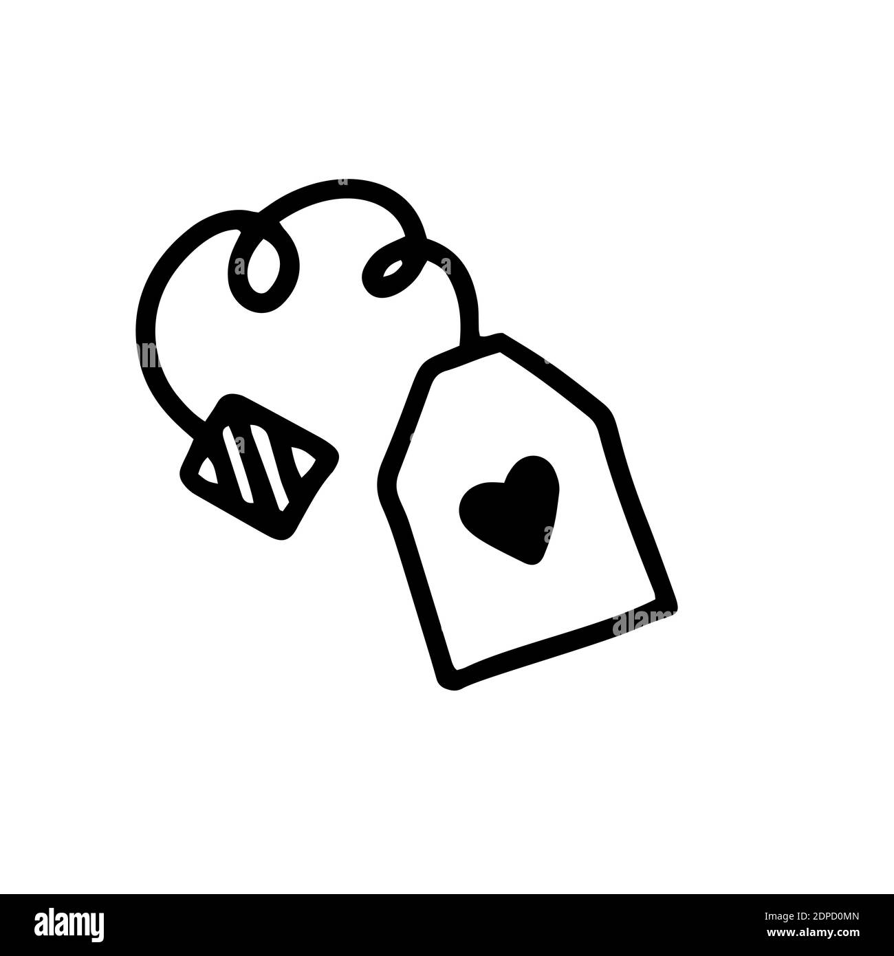 tea bag isolated on white background.vector illustration in doodle