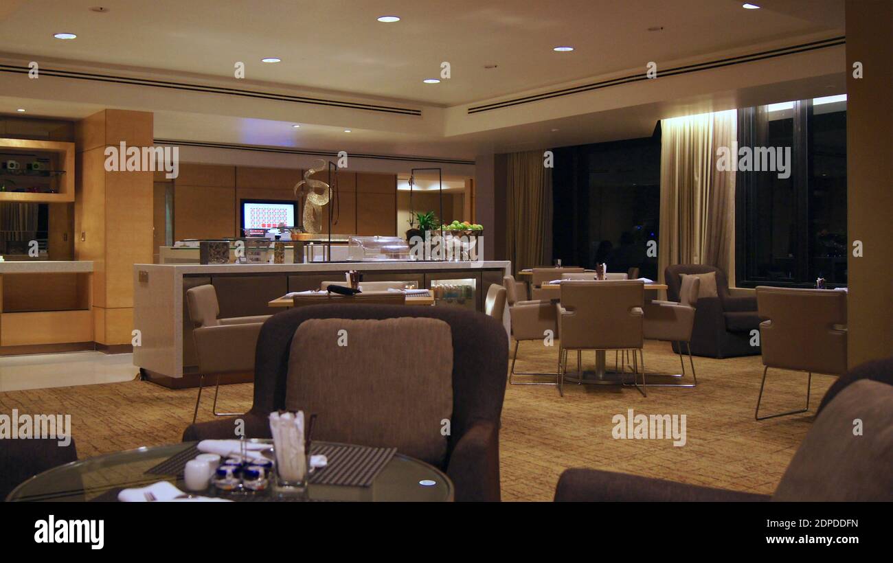 KUALA LUMPUR, MALAYSIA - 4 APRIL 2015: A lounge in a luxury hotel