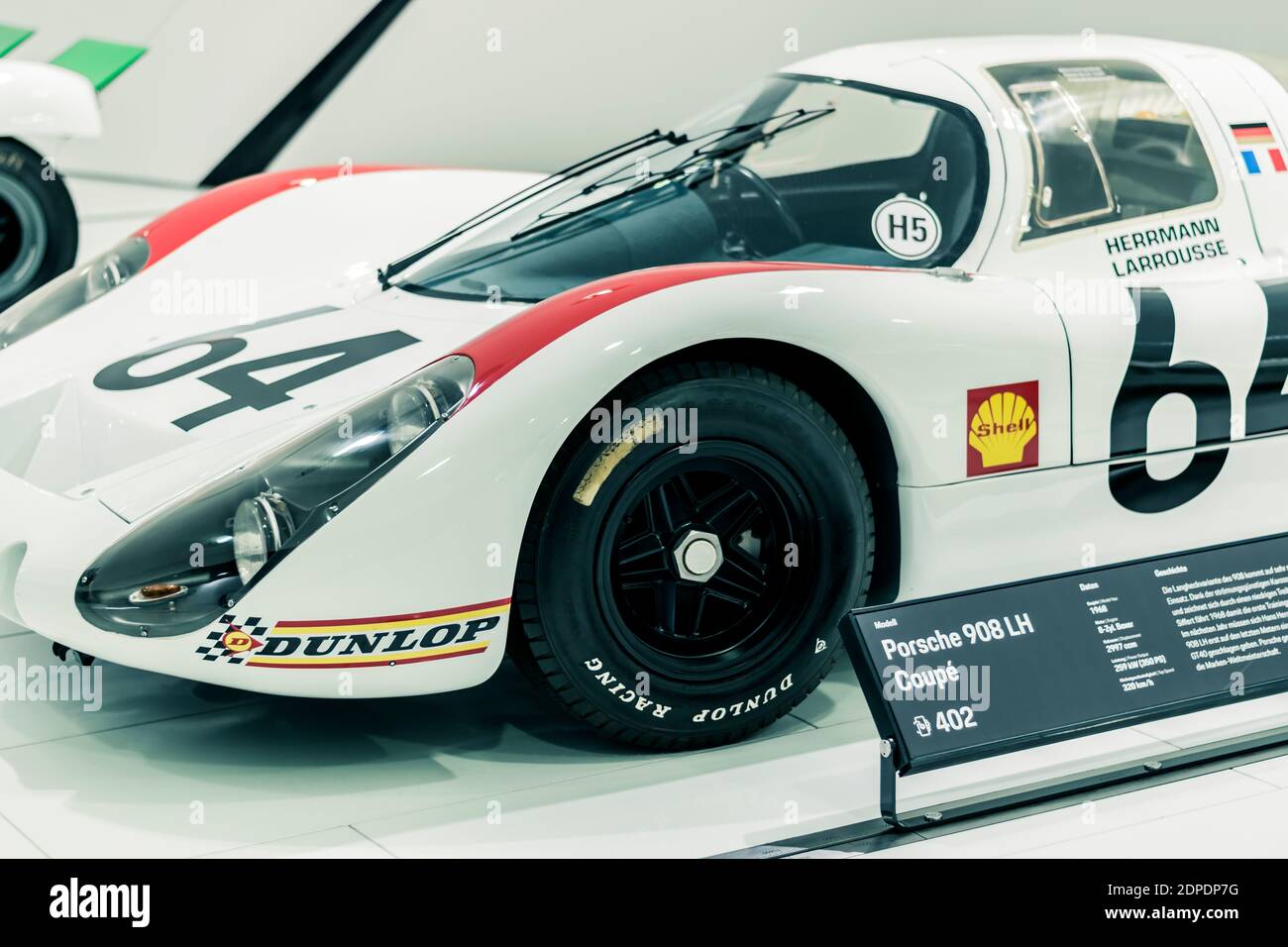 STUTTGART, Germany 6 March 2020: The Porsche 908 LH Coupe №64 in Porsche Museum. Stock Photo