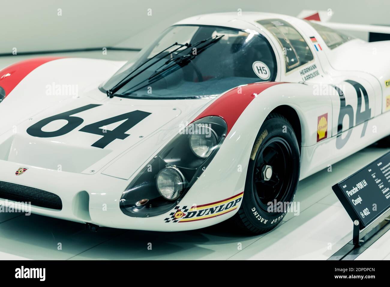 STUTTGART, Germany 6 March 2020: The Porsche 908 LH Coupe №64 in Porsche Museum. Stock Photo
