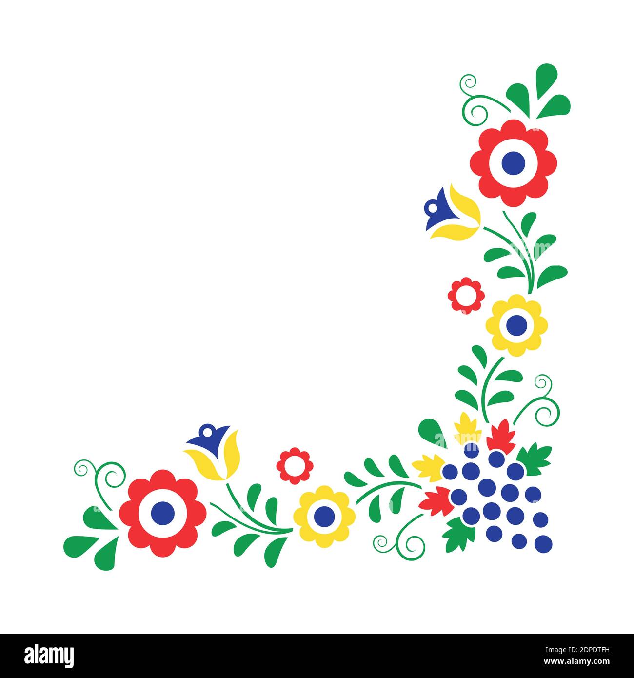 Colorful folklore ornament isolated on a white background, vector illustration Stock Vector