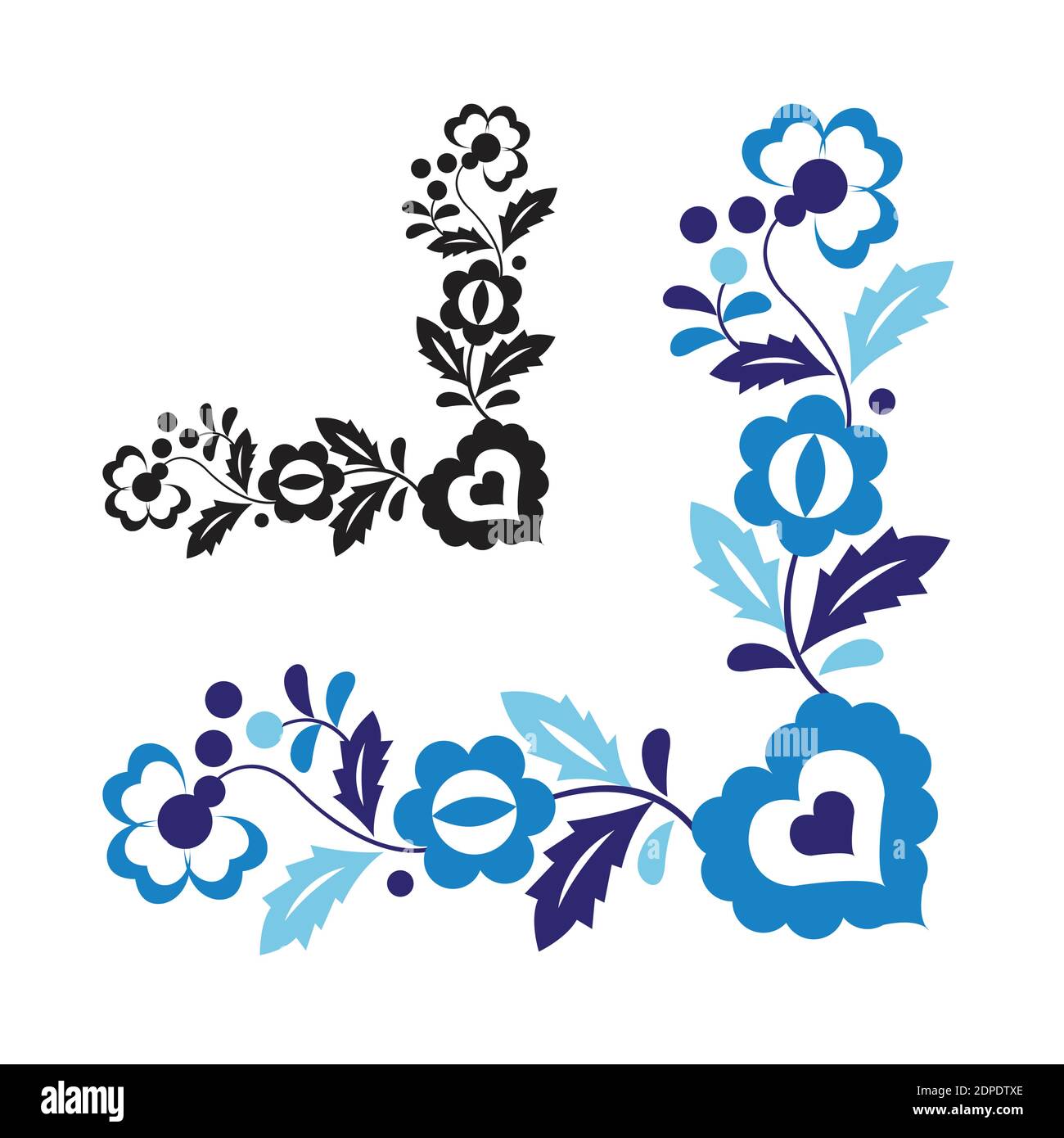 Traditional folk ornament isolated on white background Stock Vector