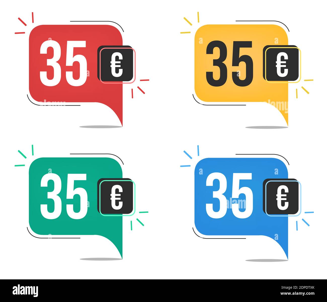 35 Euro Price Yellow Red Blue And Green Currency Tags Balloon 