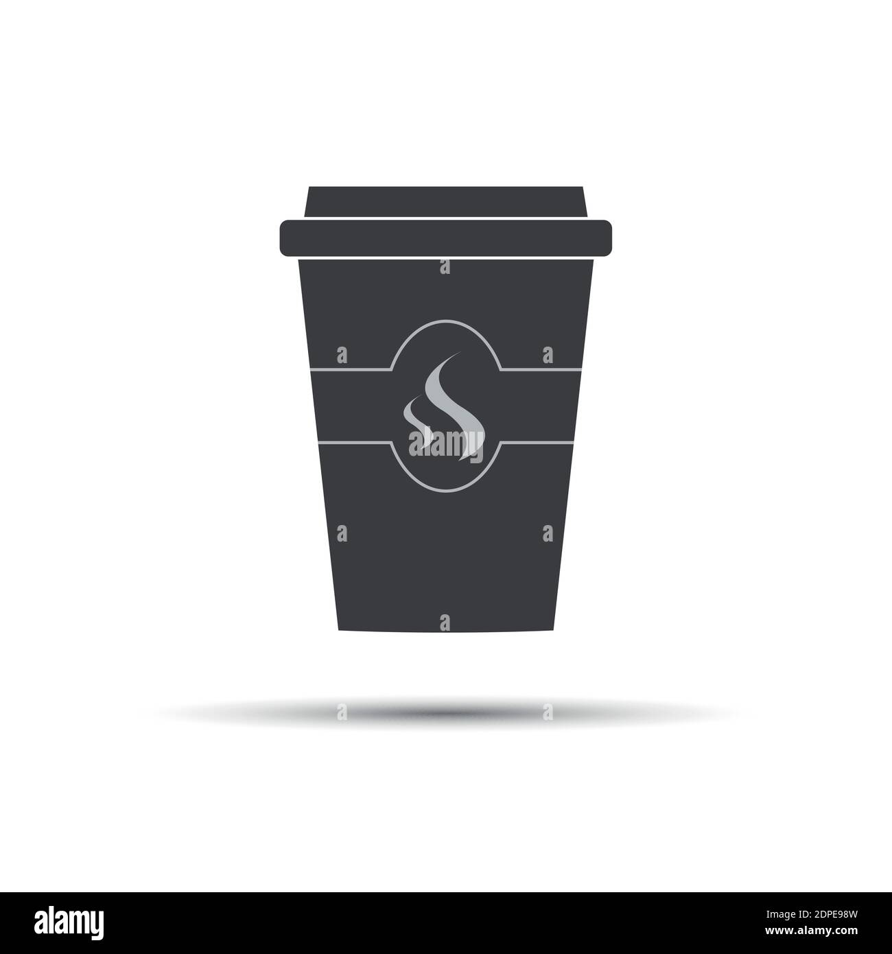Simple icon paper cup of coffee, vector illustration Stock Vector