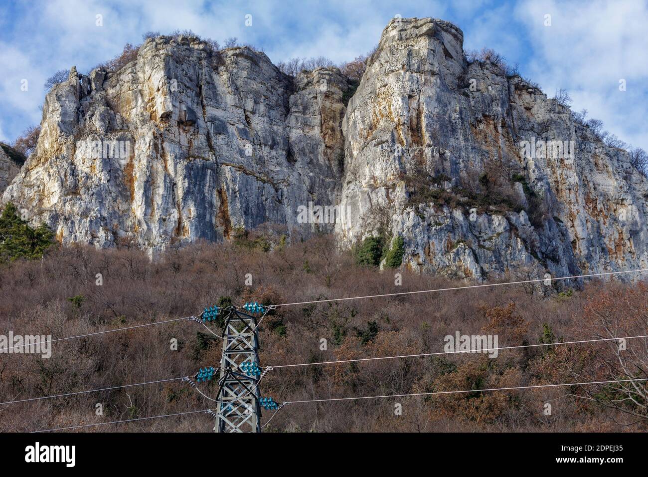 Mount Moscal seen from below. The mountain hosts a former NATO base in a secret bunker of the Allied Land Forces Command of Southern Europe. Stock Photo