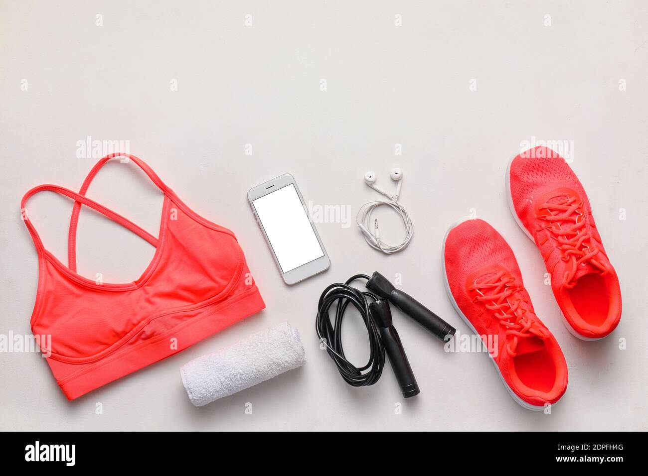 Set of sport equipment on white background Stock Photo - Alamy