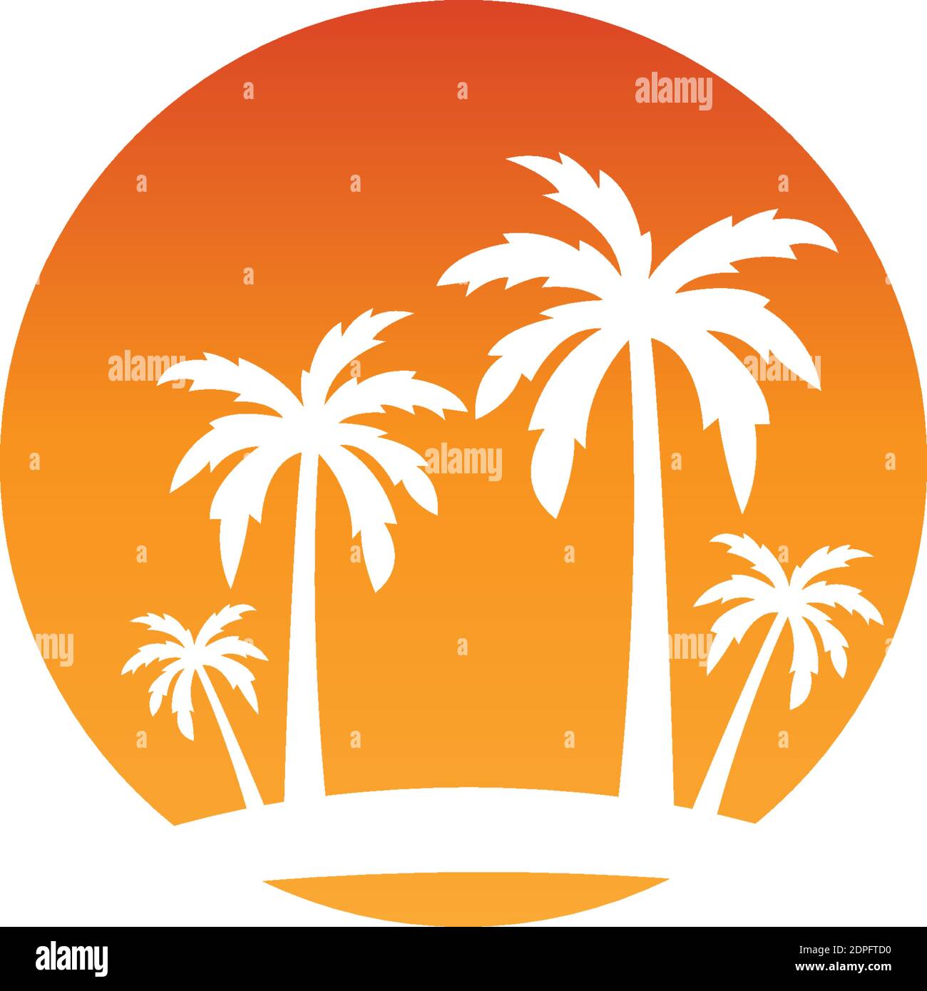 Palm tree summer logo template vector illustration Stock Vector